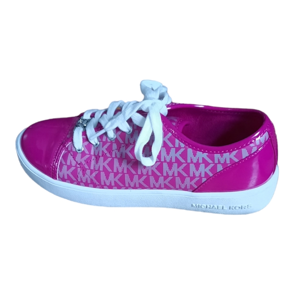 Michael Kors Ivy Dee Fuchsia and White Sneakers